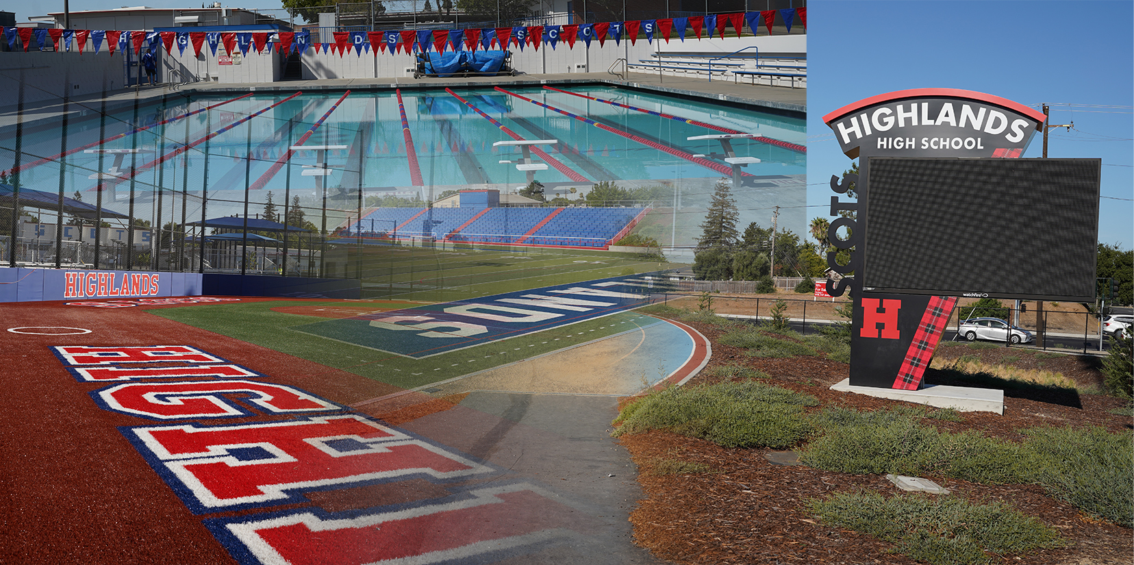 Mashup of the different sports venues at Highlands