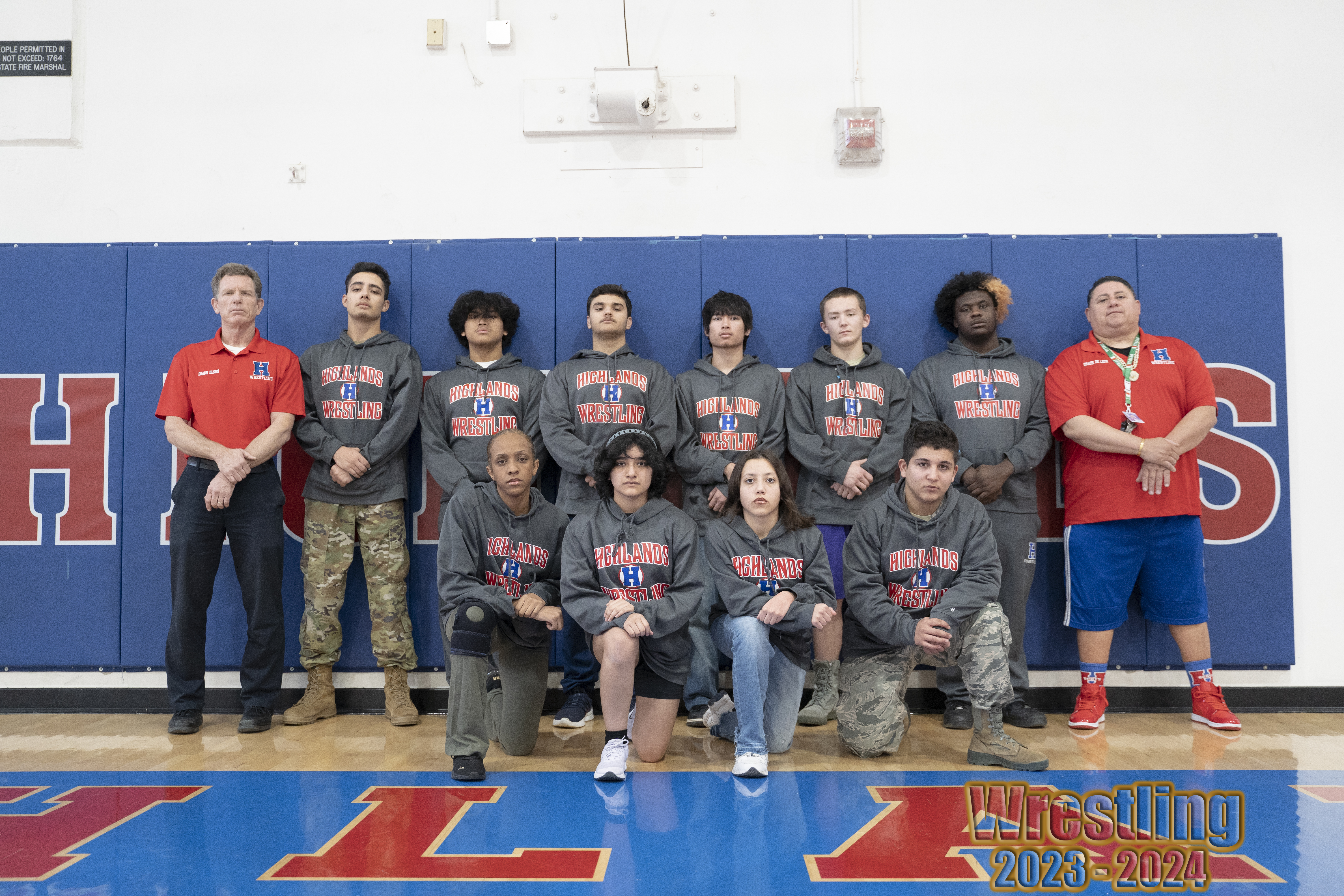 wrestling team in gym