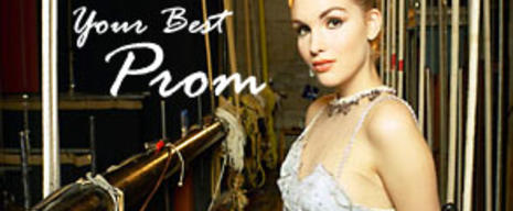 woman in a dress with text Your best prom